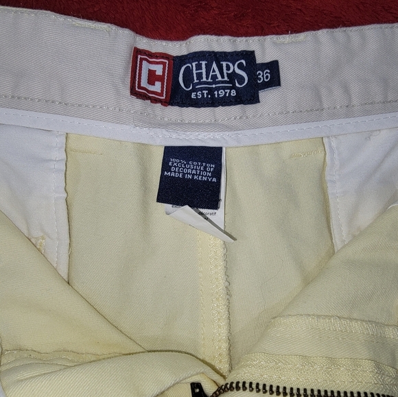 Chaps Yellow Flat Front Shorts for Smart Casual - Picture 2 of 9